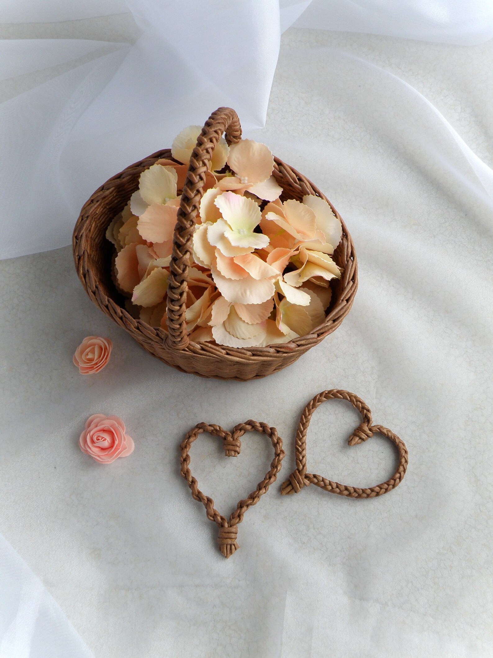 Oval Wicker Flower Girl Basket Flower Basket for a Rustic Etsy