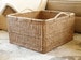 Wicker laundry basket Handwoven rectangle basket with handle Storage hamper basket Firewood basket Toy basket Woven large basket for blanket