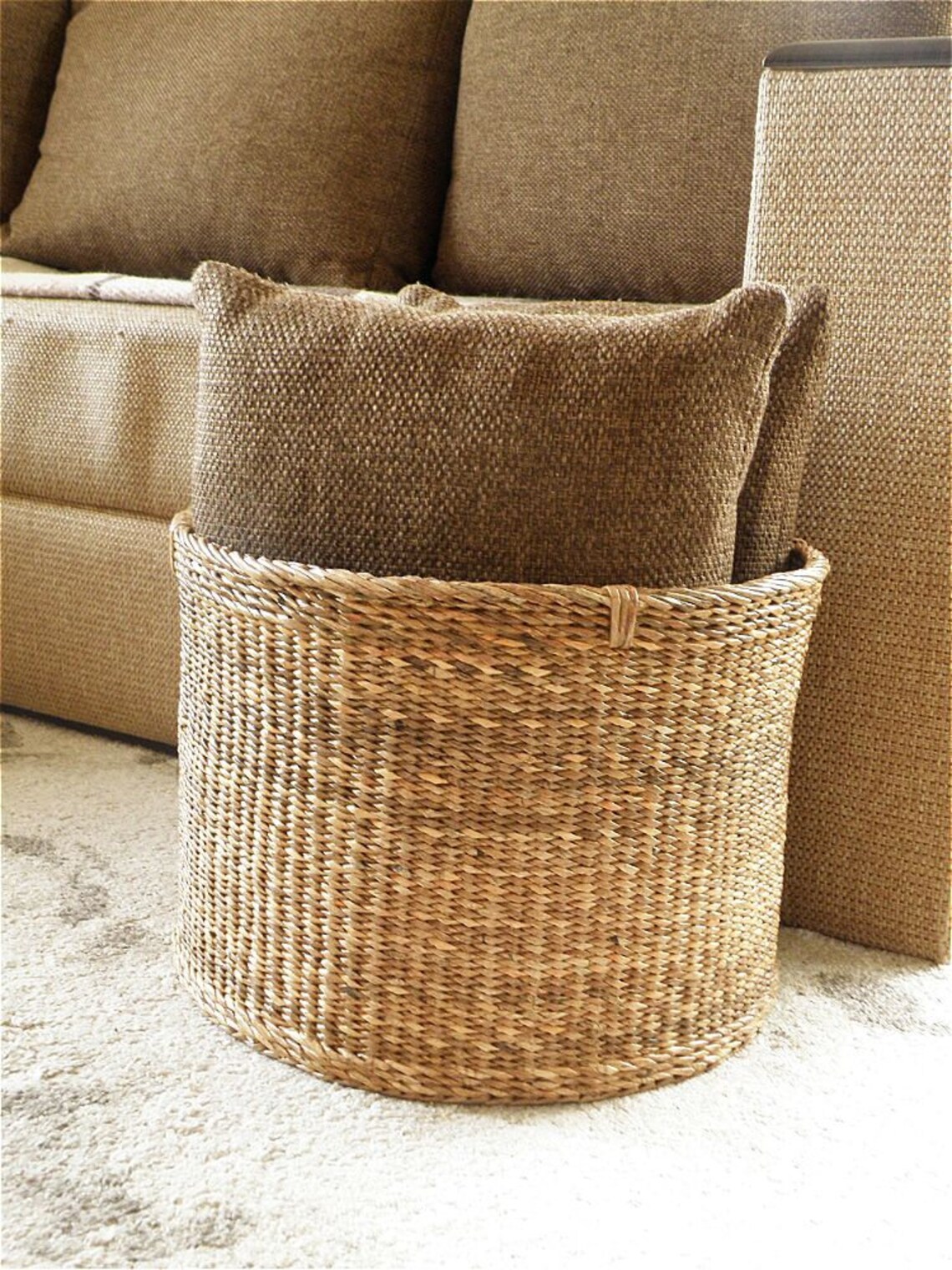 L Banana tree bark baskets Wicker brown storage basket Eco Etsy