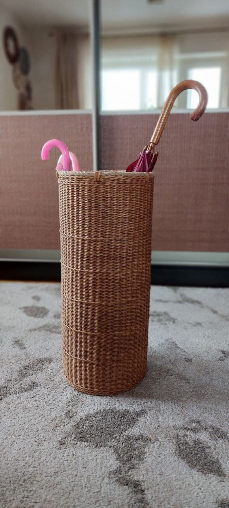 Umbrella Stand Wicker Umbrella Holder Cane Stand Stick Stand Etsy