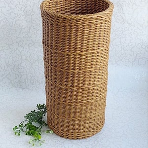 Modern style wicker floor vase for dried flowers Flowers wicker brown vases Decorative tall floor vase Rustic basket decor Country house image 9