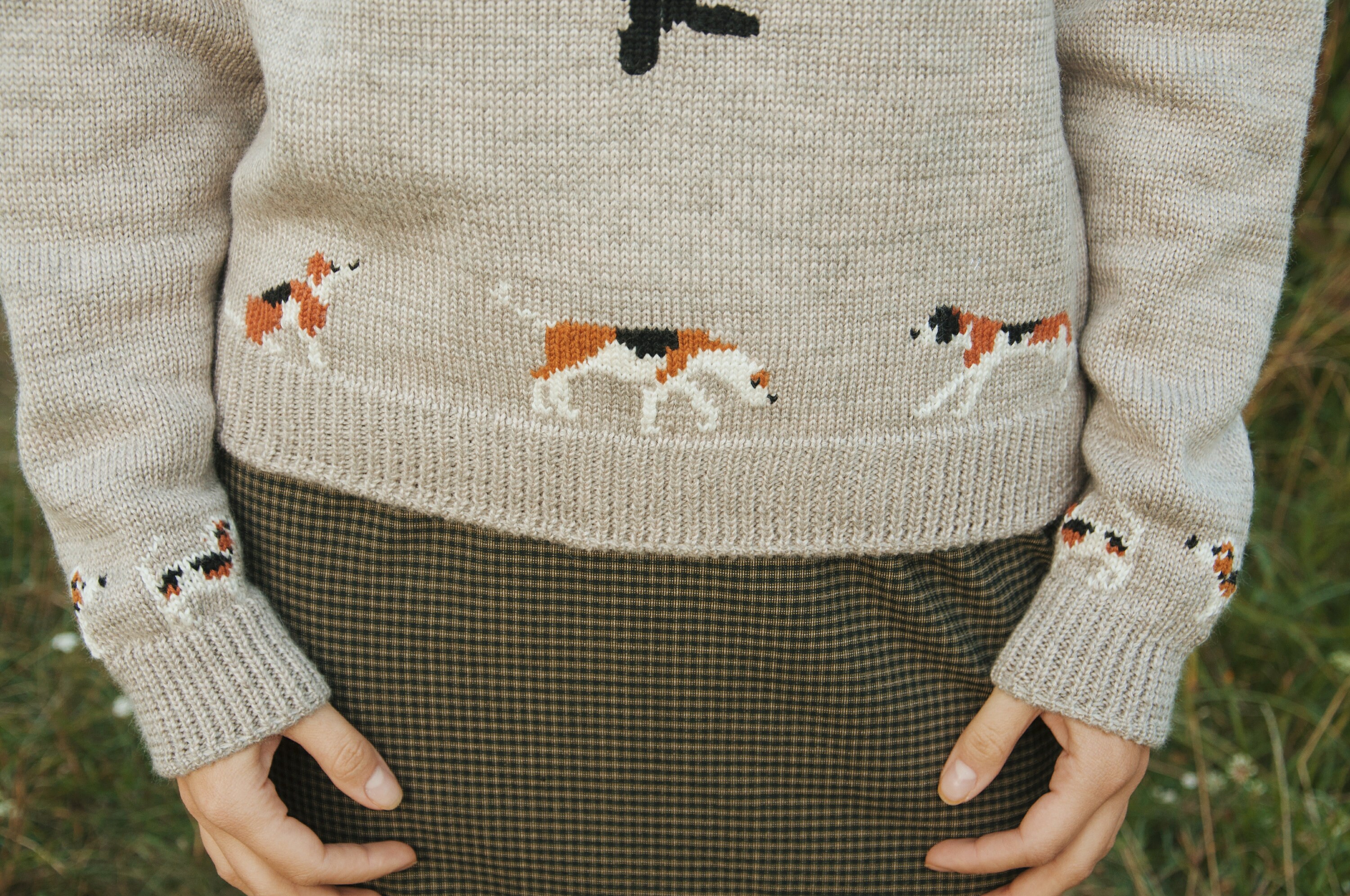 Fox Hunting Sweater Hand knitted English hunt scene Jumper Etsy