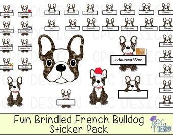 Fun Brindled French Bulldog Sticker Pack (iPad & Android)