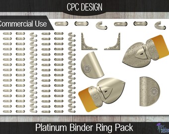 Platinum Binder Rings Accessory Pack for GoodNotes: Transparent png's. (Commercial use allowed)