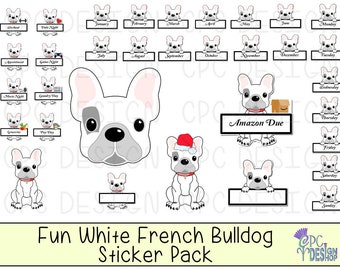 Fun White French Bulldog Sticker Pack (iPad & Android)