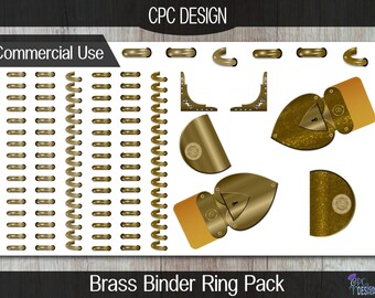 Brass Binder Rings Accessory Pack for GoodNotes: Transparent png's. (Commercial use allowed)