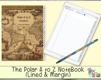 Polar A to Z Digital Notebook for GoodNotes (Lined & Margin)