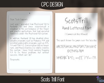 Hand Lettered Font Scots Trill