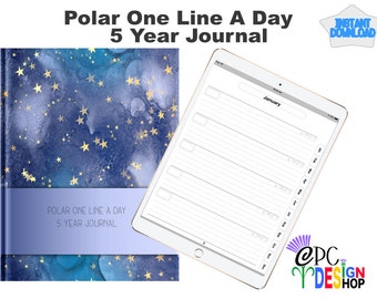 Polar One Line A Day, 5 Year Journal for GoodNotes (Portrait)
