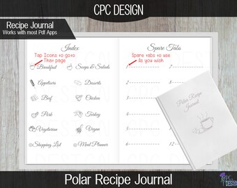 Polar Digital Recipe Journal for GoodNotes on iPad, Android, Windows and Mac