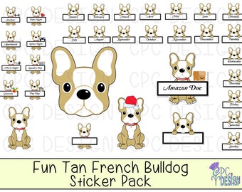 Fun Tan French Bulldog Sticker Pack (iPad & Android)
