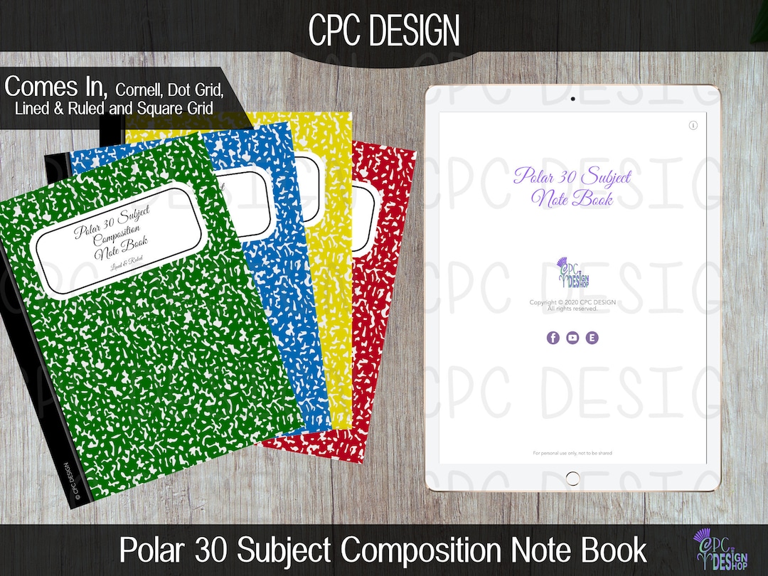 Ruled 30 Subject Composition Note Book - Etsy España