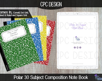 Square Grid,  30 Subject Composition Note Book,