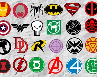 Superheroes logos | Etsy