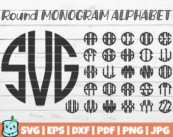 Circle Monogram Letters SVG Cut Files | instant download | vector clip art | monogram font | svg eps png dxf pdf jpg file format