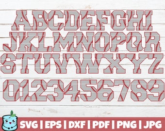 Baseball SVG Letters and Numbers | SVG Cut file | commercial use | instant download | Baseball font | Baseball Alphabet | Softball Alphabet