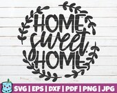 Home Sweet Home SVG Cut File commercial use instant download printable vector clip art Home Decoration SVG Sign wall print