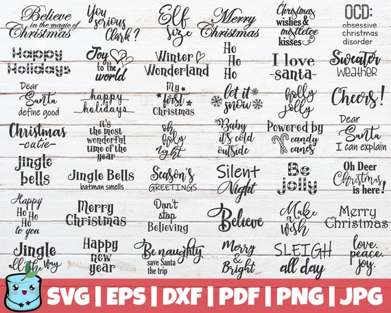 Download 42 Christmas Sayings Svg Cut File Bundle Instant Download Etsy
