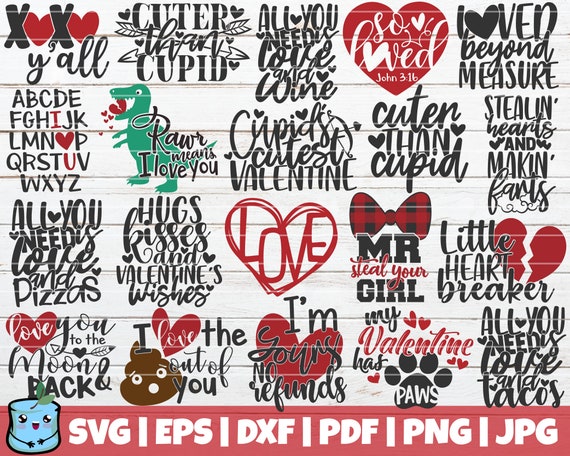 Valentines Svg Bundle Funny Love Svg Cut Files Commercial Etsy