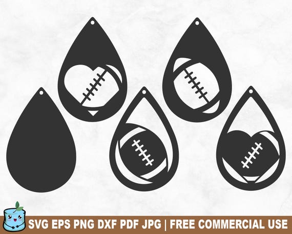 Football Earrings SVG Cut File Templates, Football Pendant DIY Jewellery Designs for Cricut Silhouette, Laser for Cut Wood Vinyl Leather