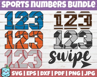 Sports Numbers SVG Bundle | SVG Cut file | commercial use | instant download | basketball baseball football soccer volleyball vector numbers