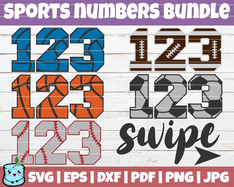 Download Basketball Baseball Football Soccer Volleyball Vector Numbers Svg Cut File Commercial Use Instant Download Sports Numbers Svg Bundle Clip Art Art Collectibles