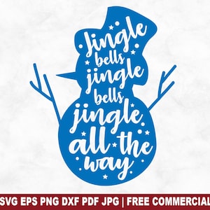 Jingle Bells SVG-Schnittdatei, Weihnachtslied Urlaub Winter SVG für Cricut Silhouette, Schneemann druckbare PNG für Shirts Tassen Kunsthandwerk