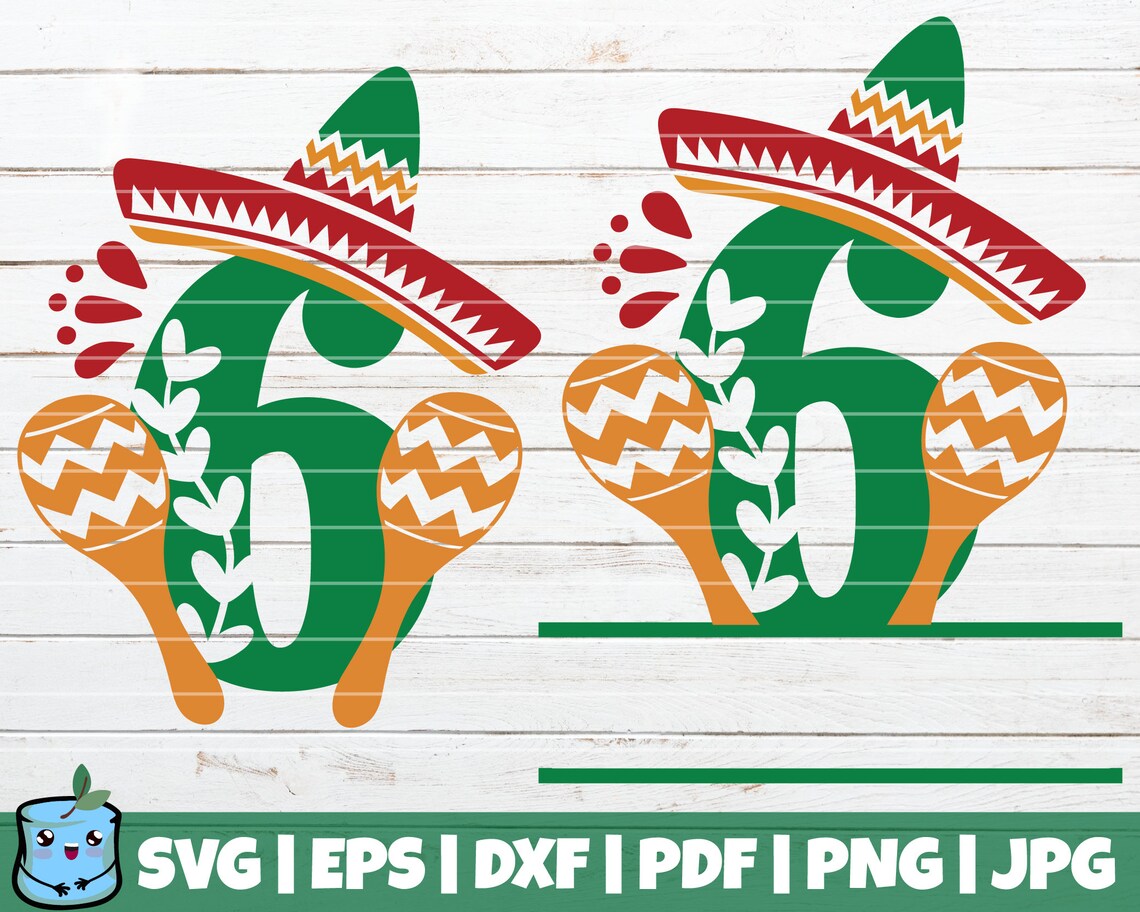 Fiesta Birthday Numbers SVG Bundle Split Monogram SVG Etsy