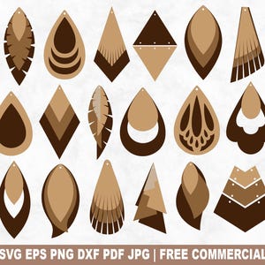 Stacked Earrings SVG Cut File Templates, Pendant DIY Jewellery Designs for Cricut Silhouette, Laser Cut for Wood Vinyl Leather
