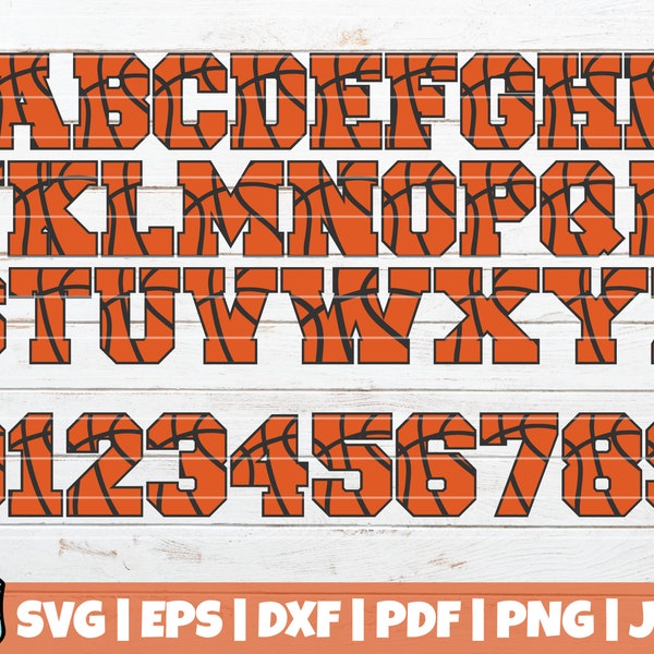 Basketball SVG Letters and Numbers | SVG Cut file | commercial use | instant download | Basketball font | Basketball Alphabet | sport font