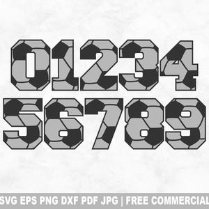 Soccer Numbers SVG Cut File, Custom Soccer Numbers SVG for Cricut Silhouette, Sport Printable PNG for Shirts Mugs Crafts Vinyl