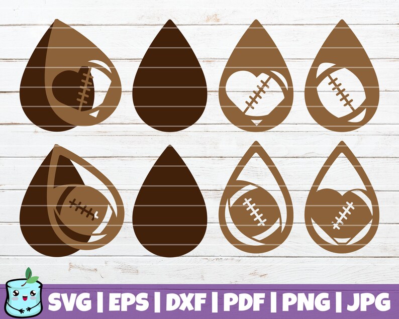 Download Craft Supplies Tools Sewing Fiber Sport Earrings Vector Football Earrings Svg Cut Files Instant Download Silhouette Commercial Use Leather Jewelry Handmade