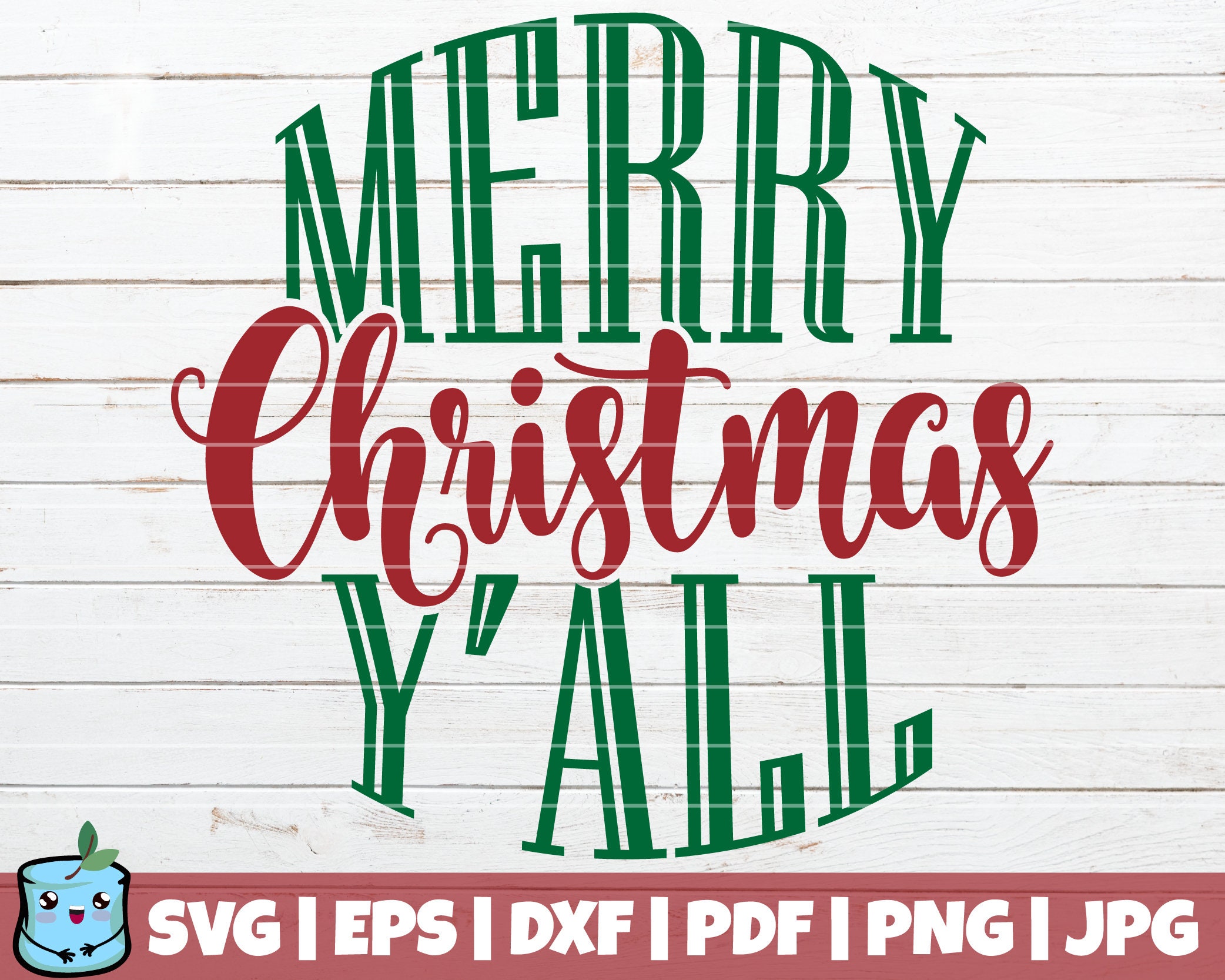 Merry Christmas Y’all SVG Cut File instant download | Etsy