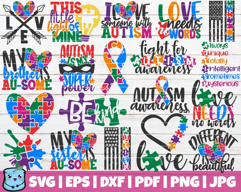 Download Autism SVG Bundle SVG Cut Files commercial use instant | Etsy