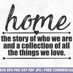Archivo SVG de corte con la definición de hogar, SVG de familia, hogar y amigos para silueta de Cricut, PNG imprimible de amor para camisetas, tazas y manualidades.