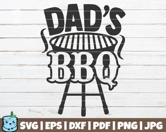 Dad's Bbq SVG Cut File | commercial use | instant download | printable vector clip art | Barbecue Dad Apron | Funny Grill Shirt Print