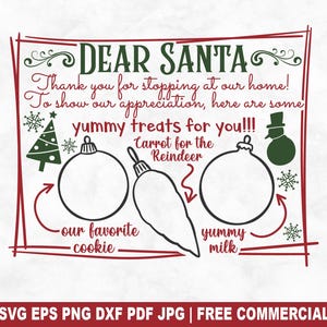 Christmas Santa Claus Tray 4 SVG Cut File, Santa Claus Reindeer Tray SVG for Cricut Silhouette, Cookies & Milk Printable PNG Design