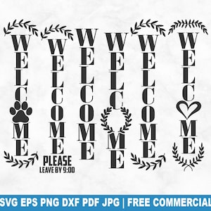 Welkom veranda borden SVG bundel 3, Home gesneden SVG-bestand voor Cricut silhouet, boerderij verticale afdrukbare png voor doe-het-zelf decoratie houten borden