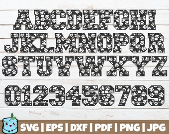 Paw Alphabet and Numbers SVG Cut File | commercial use | instant download | SVG Font | digital letters | vector clip art | Paw Overlay SVG