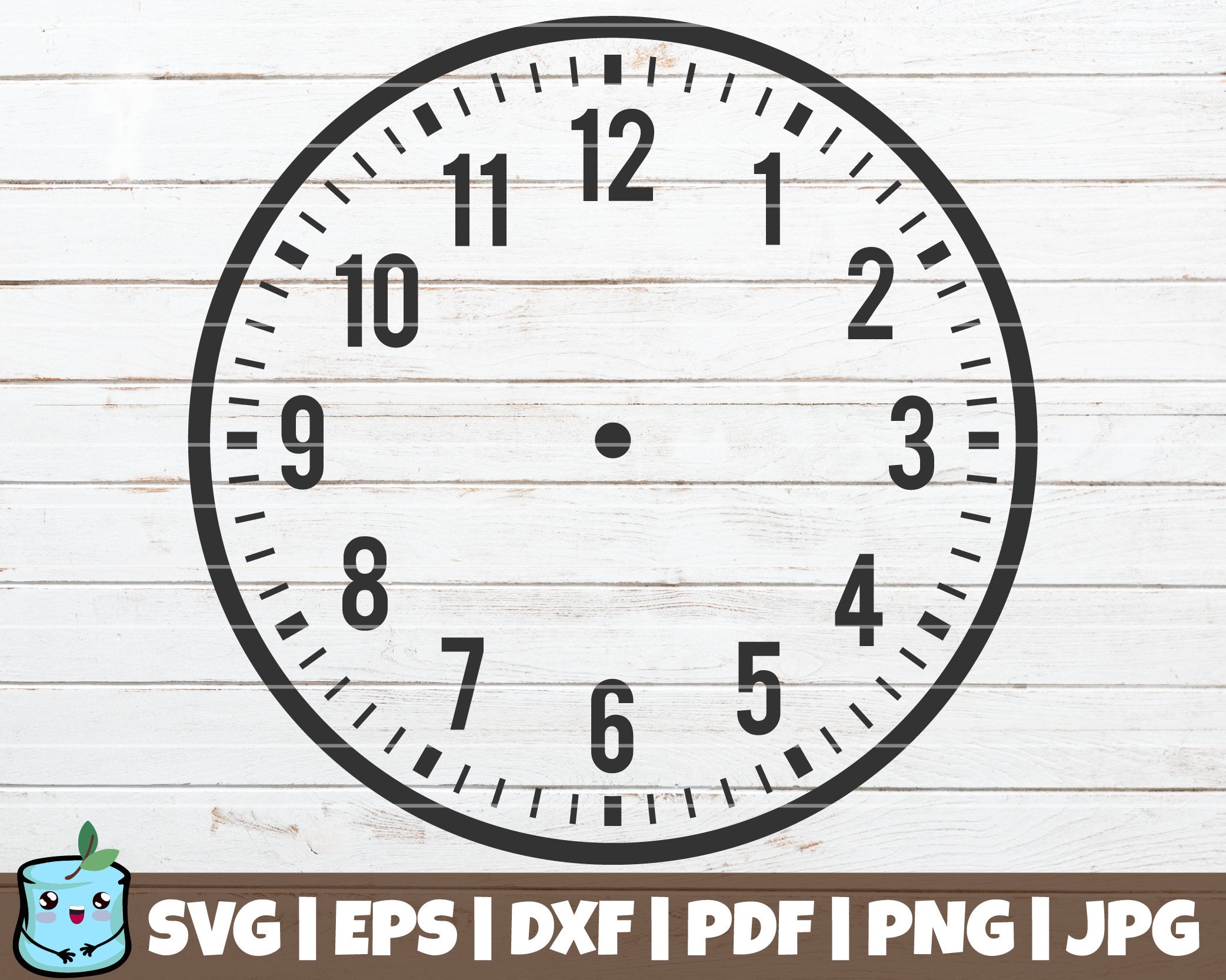 Clock Face SVG Cut File Commercial Use Instant Download Printable