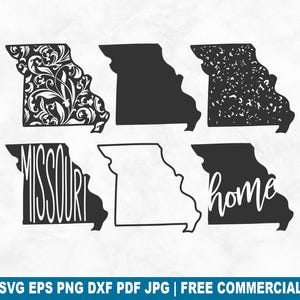 Missouri State SVG Cut File, Missouri Outline Distressed Home SVG for Cricut Silhouette, American Printable PNG for Shirts Mugs Crafts