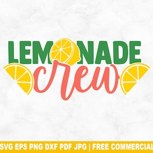 Lemonade Crew SVG Cut File, Funny Lemonade Stand SVG for Cricut Silhouette, Lemons Printable PNG for Shirts Mugs Crafts