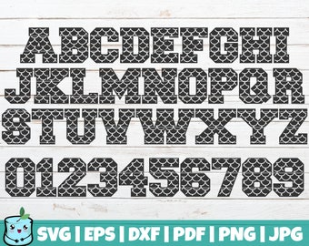 Mermaid Alphabet and Numbers SVG Cut File | commercial use | instant download | mermaid font | vector | mermaid letters