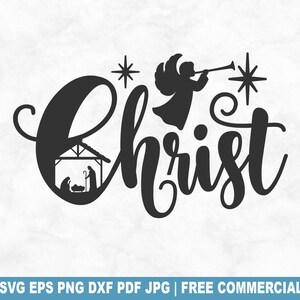 Christ SVG Cut File, Nativity Christmas Christian SVG for Cricut Silhouette, Baby Jesus Printable PNG for Shirts Mugs Crafts