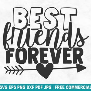 Meilleurs amis pour toujours fichier coupe SVG, meilleurs amis Bff SVG pour Silhouette Cricut, amitié drôle PNG imprimable pour chemises tasses artisanat