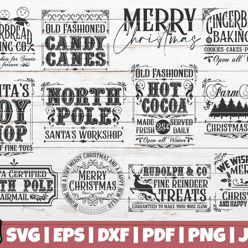 Vintage Christmas SVG Bundle SVG Cut Files Instant - Etsy