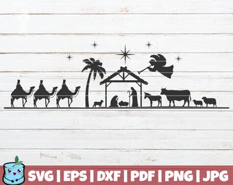 Nativity SVG Cut File | instant download | Christmas print | vinyl cut file | christmas decoration | silhouette | vector clip art