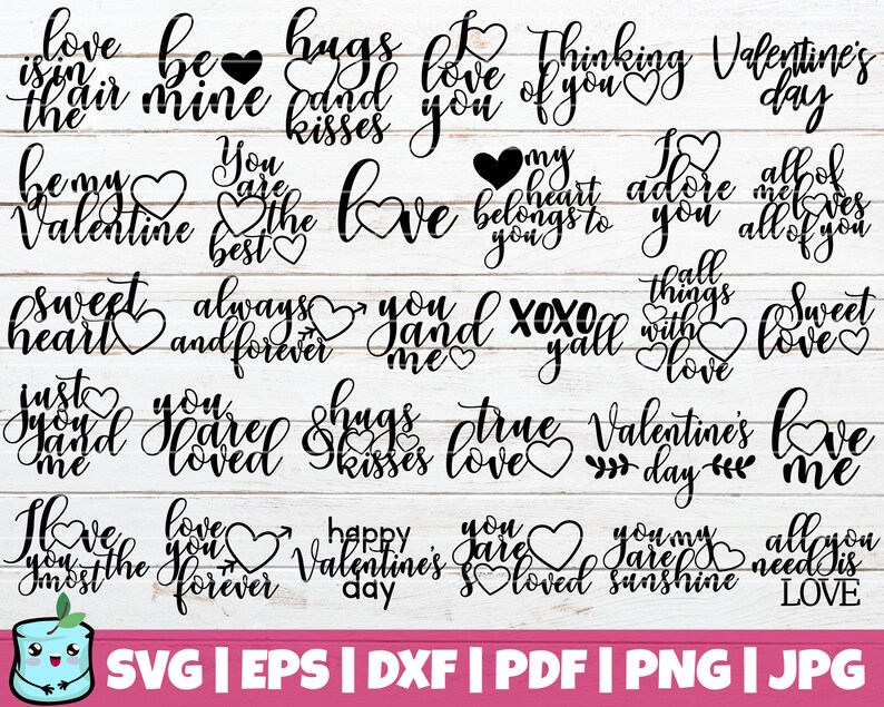 30 Valentine's SVG Cut Files | commercial use | instant download | Valentine's day SVG Bundle | printable vector clip arts | love SVG bundle 
