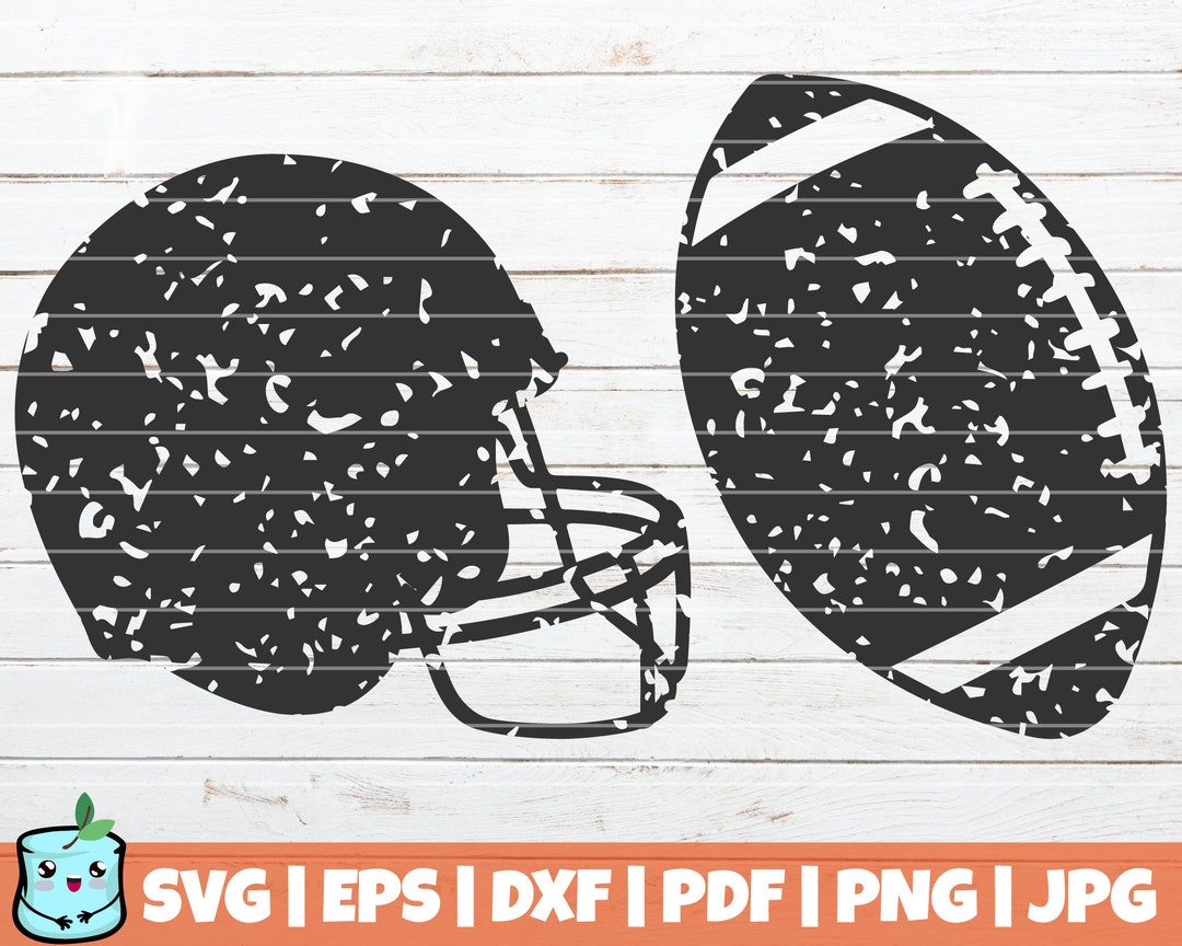 2 Distressed Football SVG Cut Files Commercial Use Instant Download