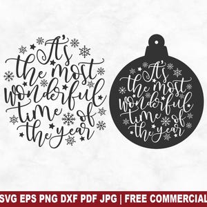 The Most Wonderful Time SVG-bestand knippen, kerstvakantie winter SVG voor Cricut silhouet, kerstman afdrukbare png-bestand voor shirts mokken ambachten